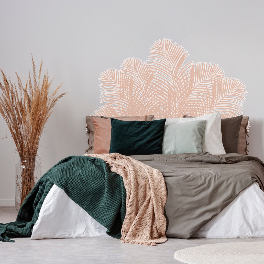 Boho Headboard Wall Decal | Bedroom Wall Decal, Boho Headboard, Leave ...
