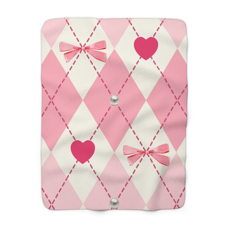 Coquette Blanket Sherpa Fleece Blanket. 2 Sizes. 50x60 and 60x80 Inch