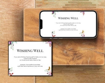 Eucalyptus Floral - Well Wishing Card - Digital & Printable Card - Editable via phone, laptop, tablet