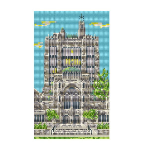 Sterling Memorial Library (Yale University) -- Loom Beading Pattern, Tapestry, Wall Hanging, Instant Download