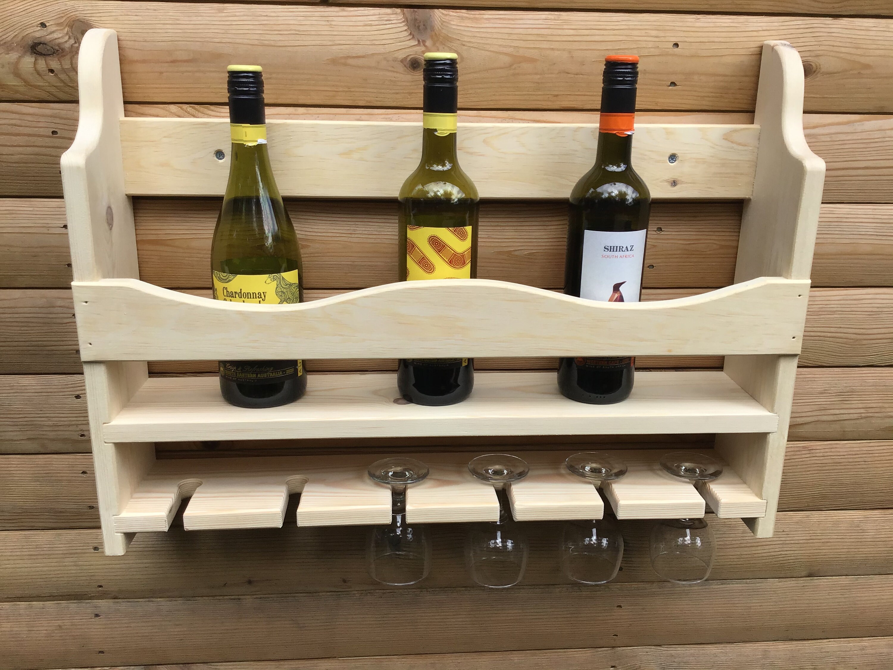 Kitchen & Dining Bar & Wine Tools Pantry LIANTRAL Wine Rack Rustic Wood Wine Bottle
