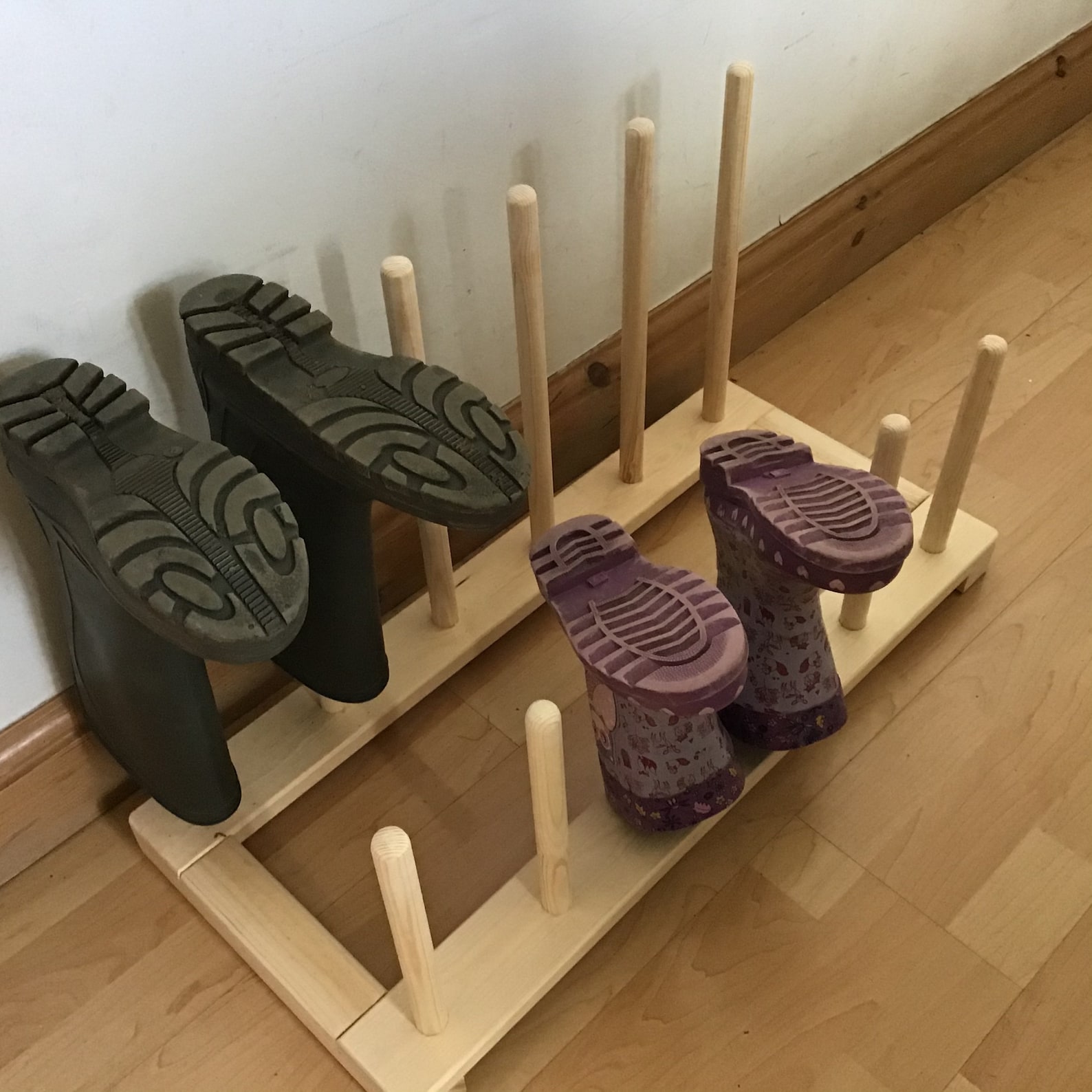 Wellington welly boot drying rack stand wooden Etsy.de