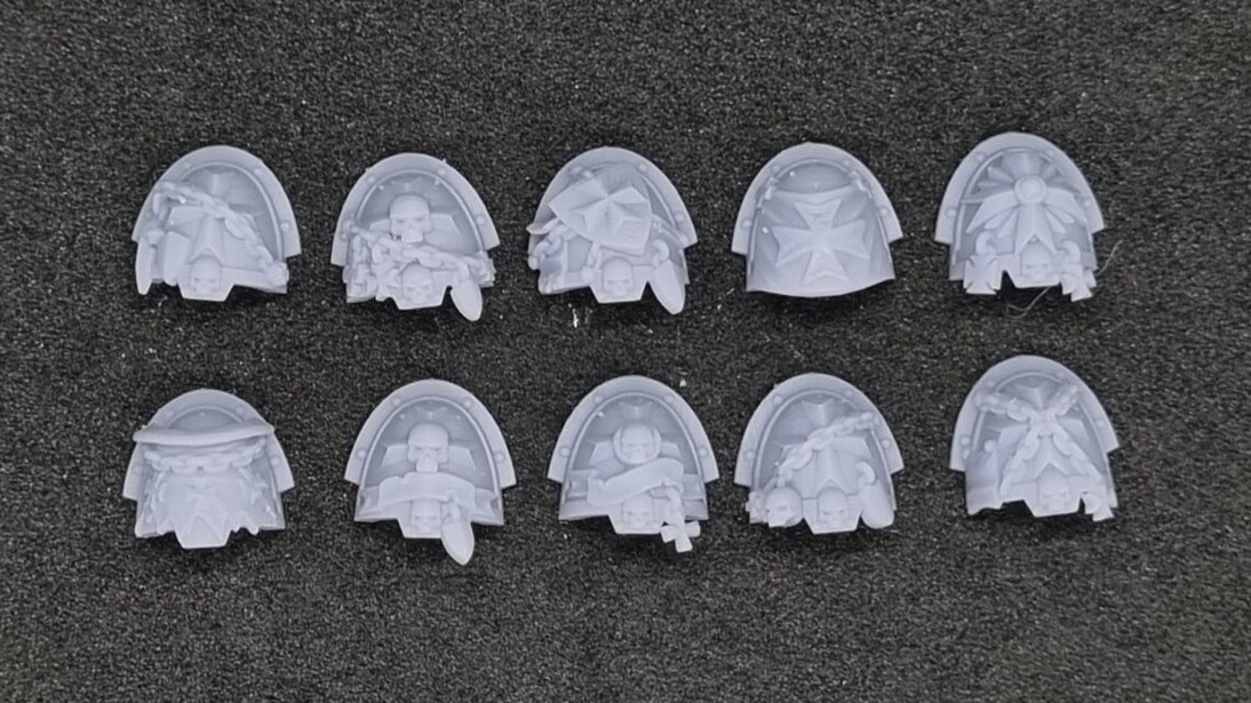 Black Templar Ornate Shoulder Pads Set of 10 Etsy