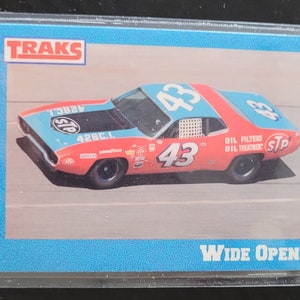 Richard Petty Racing vintage 1991 Traks Card &quot;Wide Open&quot; NASCAR Refrigerator Magnet