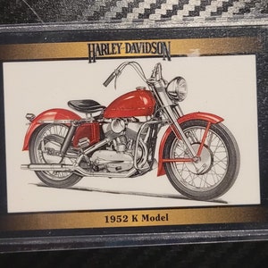 1952 K Model Harley-Davidson motorcycle Collect-a-Card Harley Davidson Series I card (1992) Refrigerator Magnet