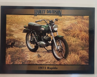 Magnete per frigorifero con carta Harley-Davidson 1971 Rapido Motorcycle Series I