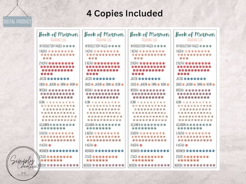 Come Follow Me Book of Mormon Reading Log Bookmark Come Follow Me 2024 ...
