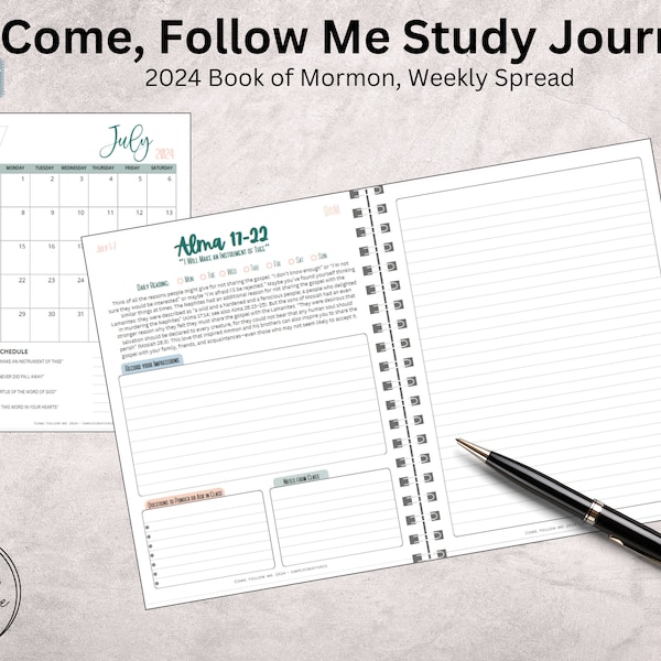 2024 Book of Mormon Come Follow Me Study Journal | Come Follow Me | Book of Mormon Planner | CFM Journal | CFM Study Guide | LDS Printables