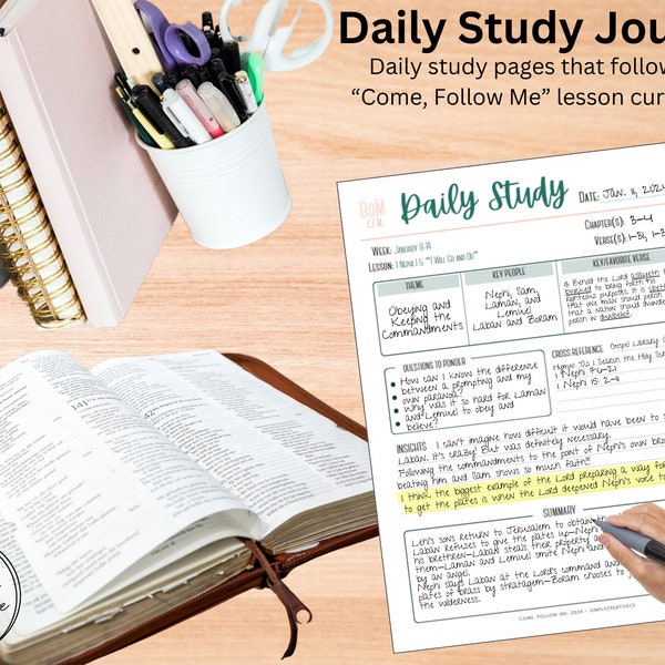 2024 Book of Mormon Come Follow Me Study Journal | Come Follow Me | Book of Mormon Planner | CFM Journal | CFM Study Guide | LDS Printables