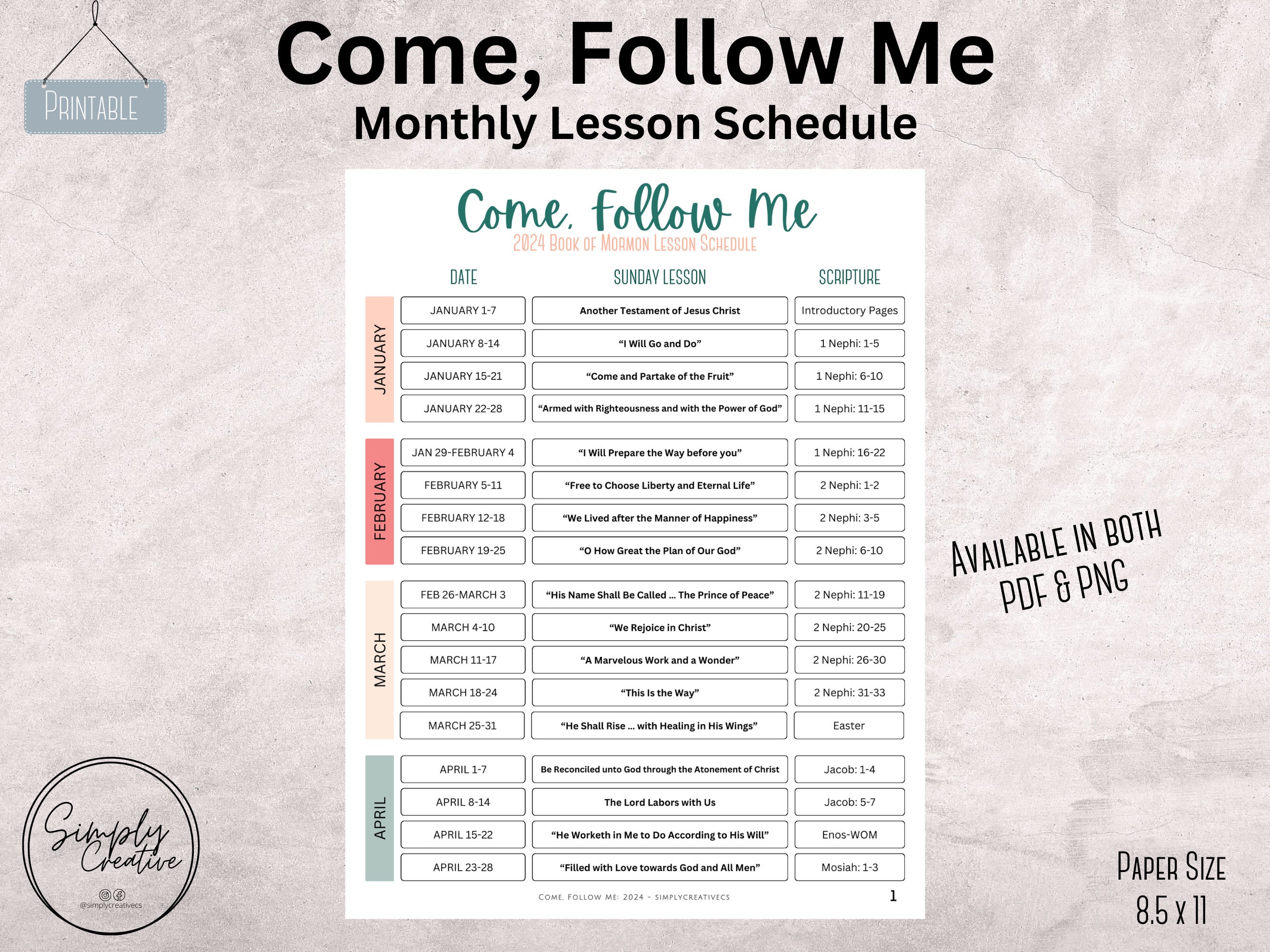 Come Follow Me 2025 Calendar 