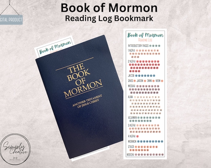 Come Follow Me Book of Mormon Reading Log Bookmark | Come Follow Me ...
