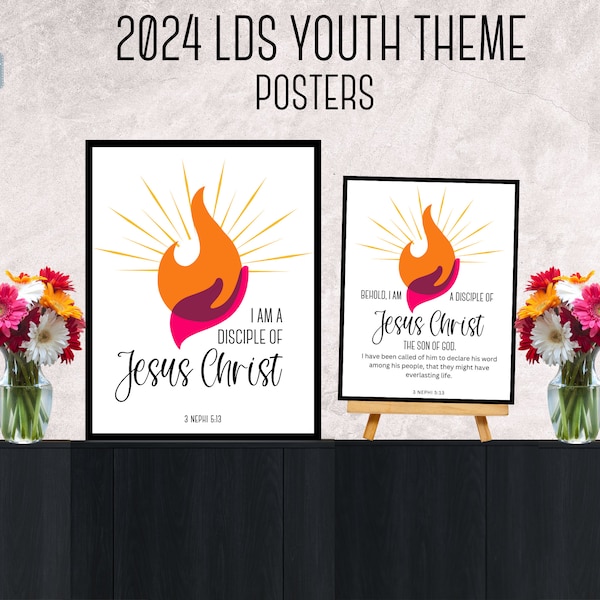 2024 LDS Youth Theme Posters | I am a Disciple of Jesus Christ | 3 Nephi 5:13 Scripture | LDS Youth Theme | LDS Printables | Youth Theme