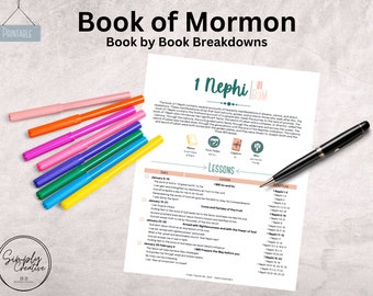 Printable Book of Mormon Book by Book Summaries, 2024 Come Follow Me, LDS Study Guide, LDS Printables, Come Follow Me, Bible Breakdowns