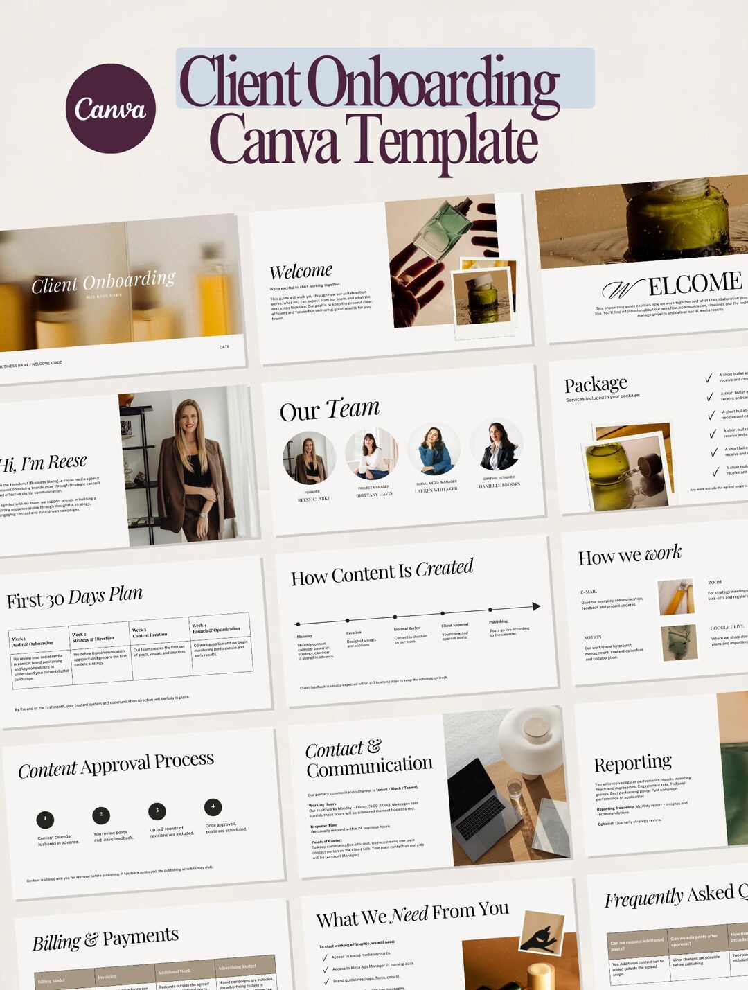 Client Onboarding Template Canva for Social Media Manager | Welcome ...