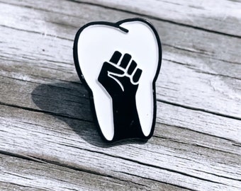 Solidarity Dental Lapel Pin (Black Fist)