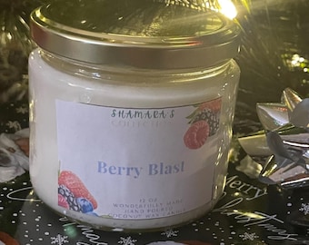 ベリーブラスト、12オンスキャンドル、ソイココナッツワックスキャンドル、ベリーの香りのキャンドル、スプリングキャンドル、サマーキャンドル