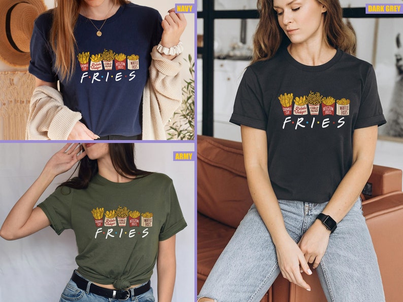 Friends Fries T-Shirt, Funny Pun Food Shirt, Beste Vrienden, Franse Fries, jaren 90 TV Show, Pommes, Fritten afbeelding 8