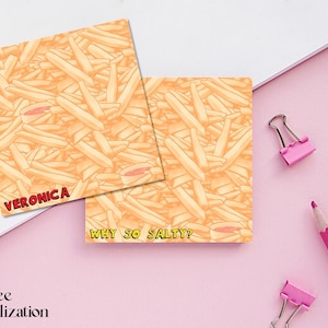 Franse frietjes Post-it: Fry Lover Gift, gratis personalisatie