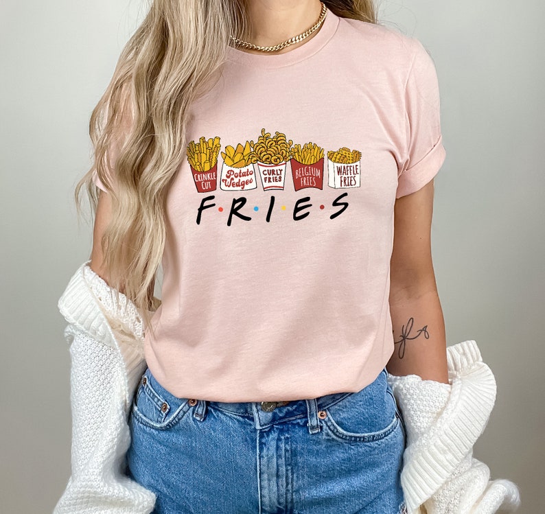 Friends Fries T-Shirt, Funny Pun Food Shirt, Beste Vrienden, Franse Fries, jaren 90 TV Show, Pommes, Fritten afbeelding 3