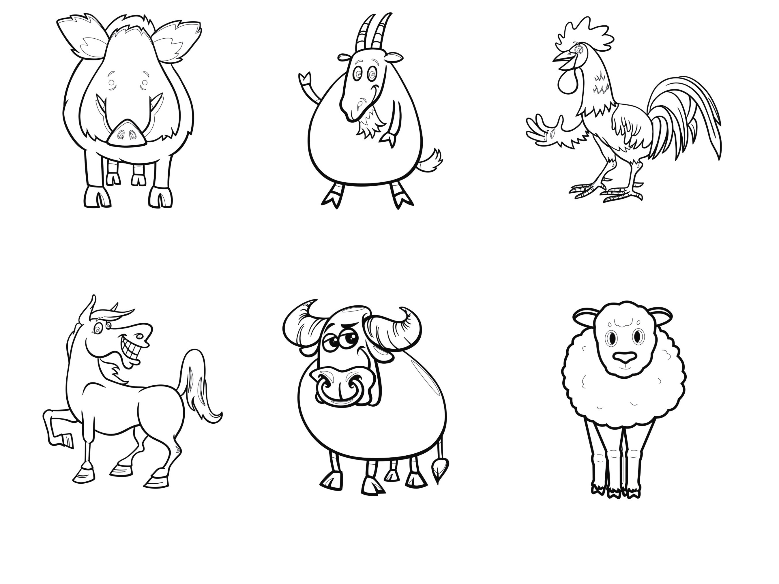 Farm Animals Outlines Set 1 Procreate Brush Stamps 30 Farm Etsy Australia