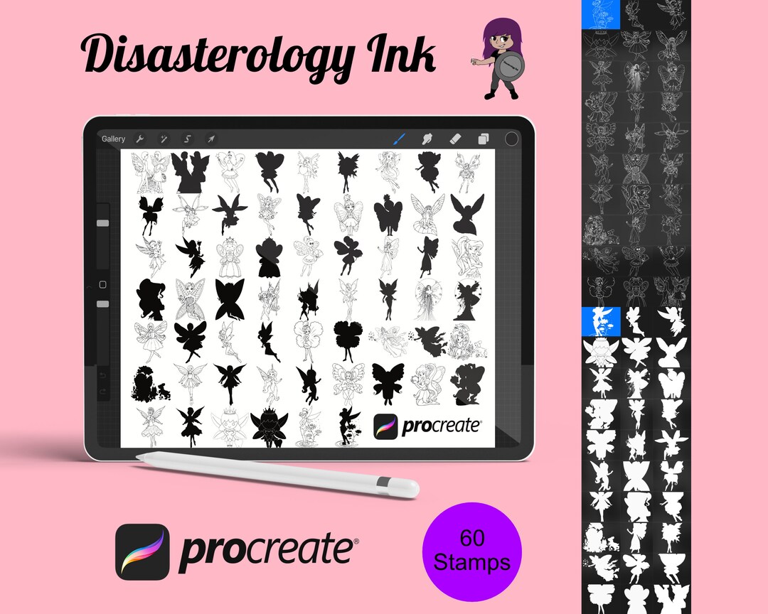Cartoon Fairy Outlines & Silhouettes Set 2 Procreate Brush - Etsy