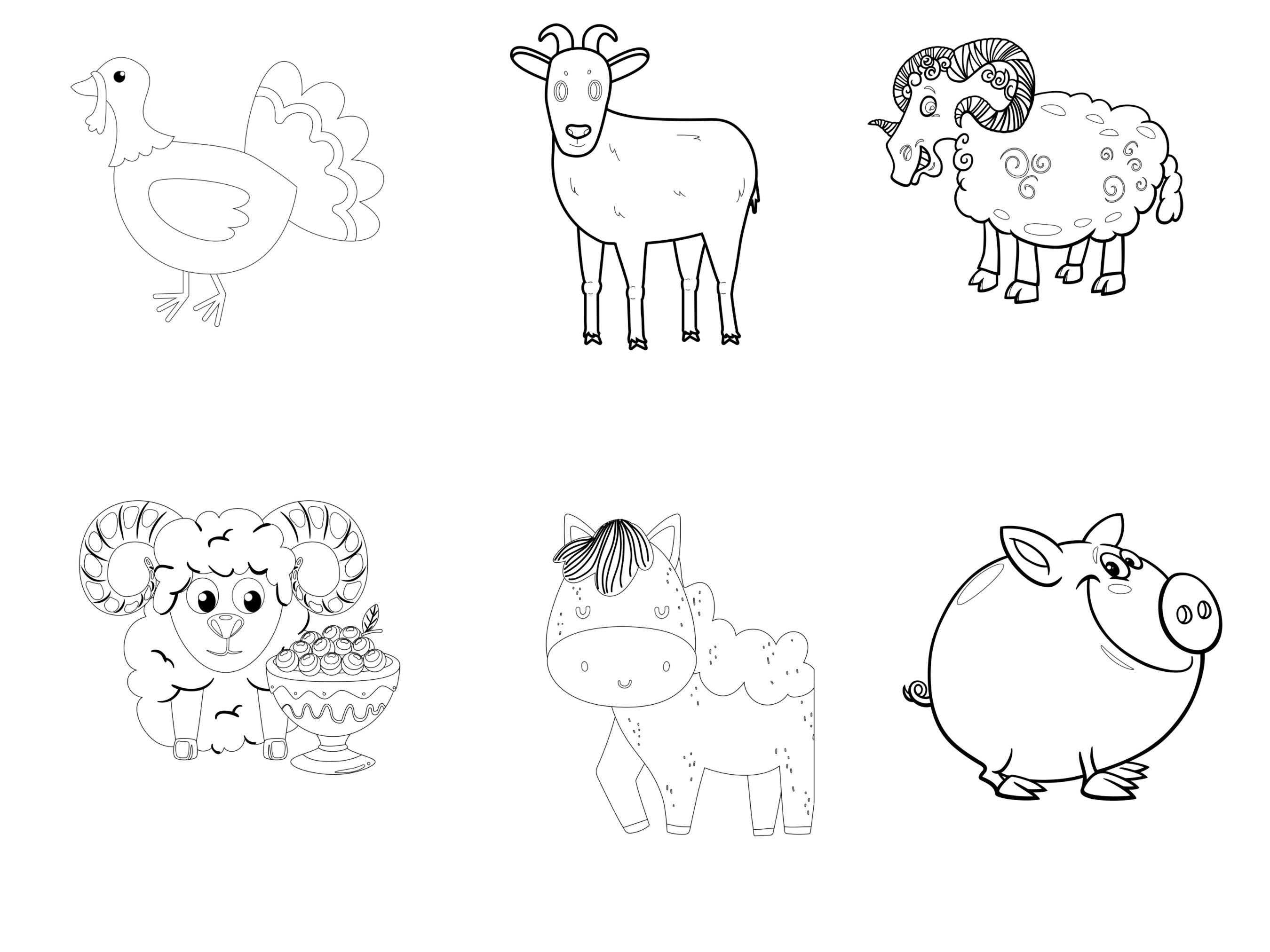 Farm Animals Outlines Set 1 Procreate Brush Stamps 30 Farm Etsy Australia