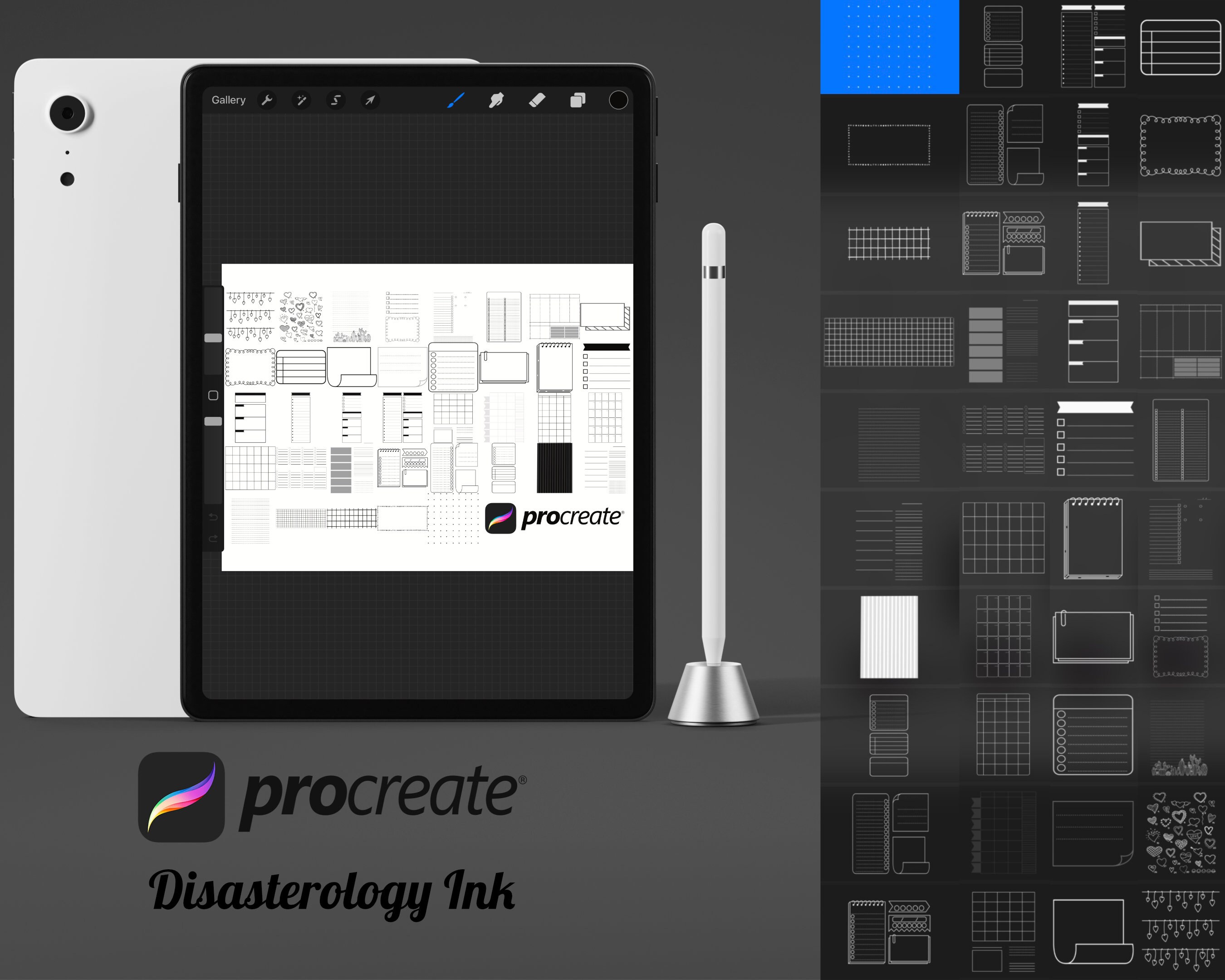 Digital Planner Guide Template Set 1 Procreate Brush Stamps, 37 Planner ...
