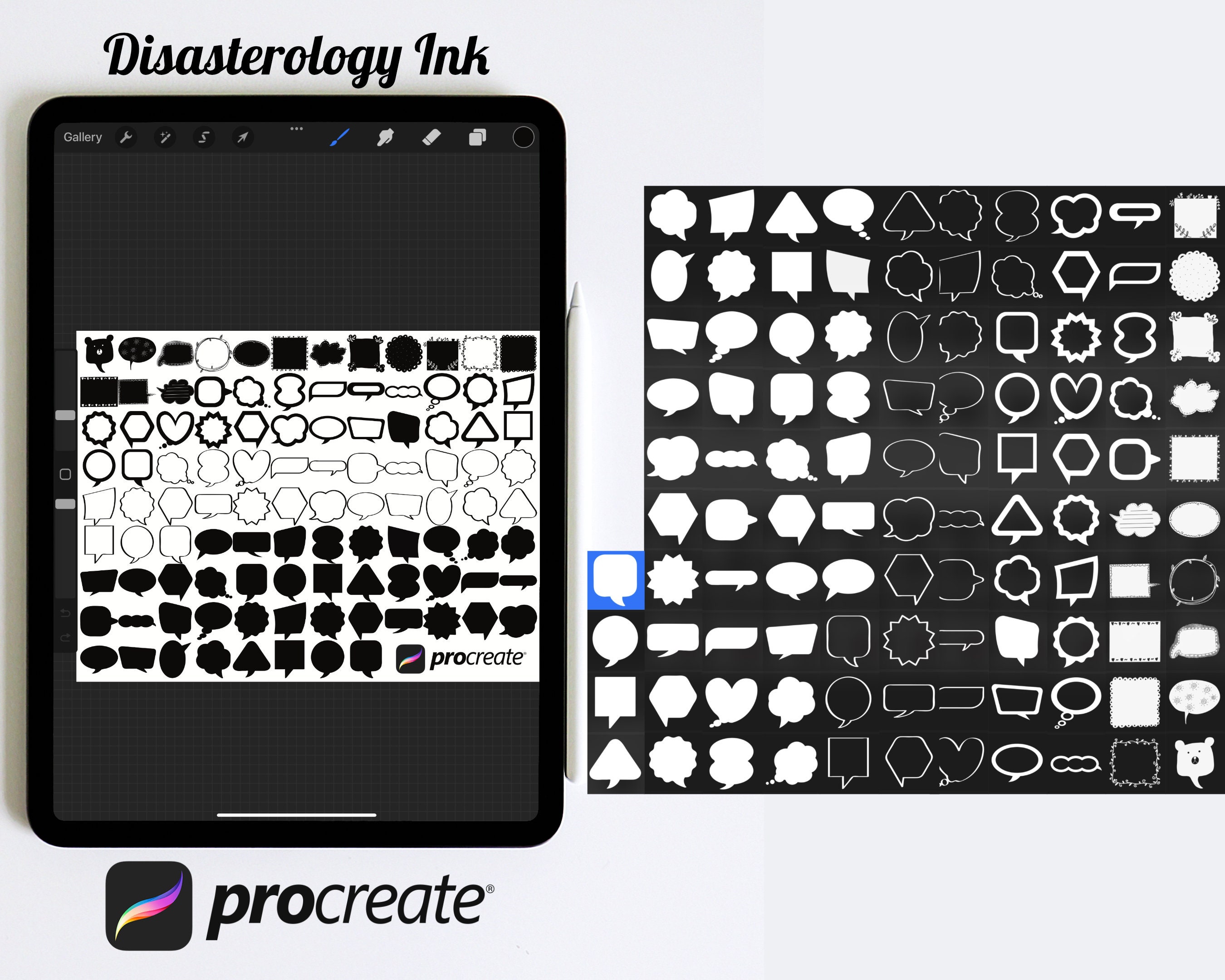 Comic Speech Bubbles Set 1 Procreate Brush Stamps, 104 Icons - Etsy