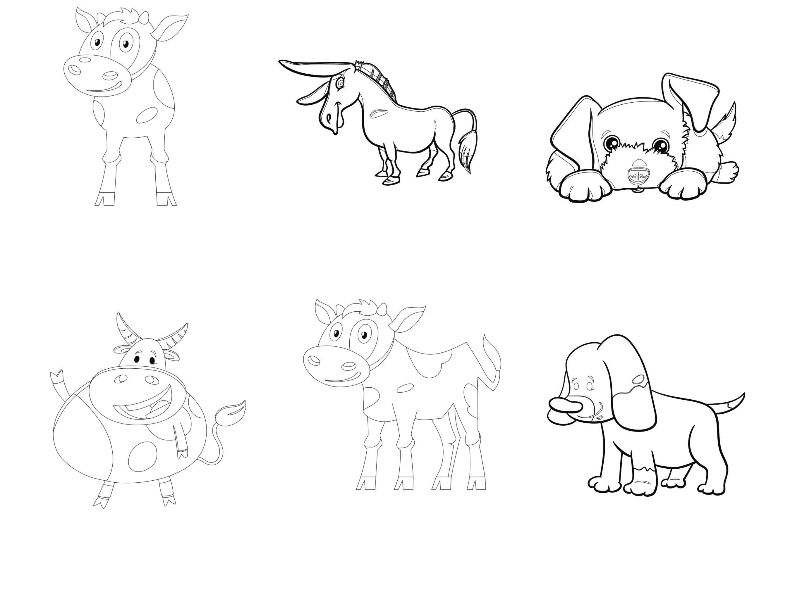Farm Animals Outlines Set 1 Procreate Brush Stamps 30 Farm Etsy Australia