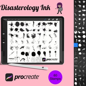 Splash Splatter Marks Set 1 Procreate Brush Stamps, 60 Splashes