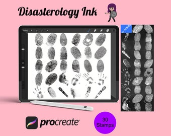 Fingerprints Set 1 Procreate Brush Stamps, 30 Hand Finger Prints