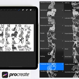 Cartoon Dogs Procreate Brush Stamps, 20 Cartoon Dogs
