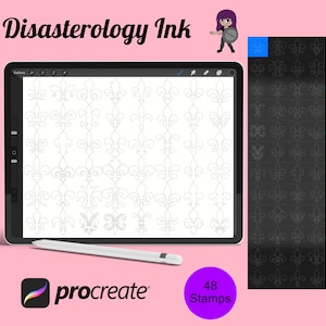 Sellos de pincel Procreate Fleur De Lis Set 1, 48 escudos