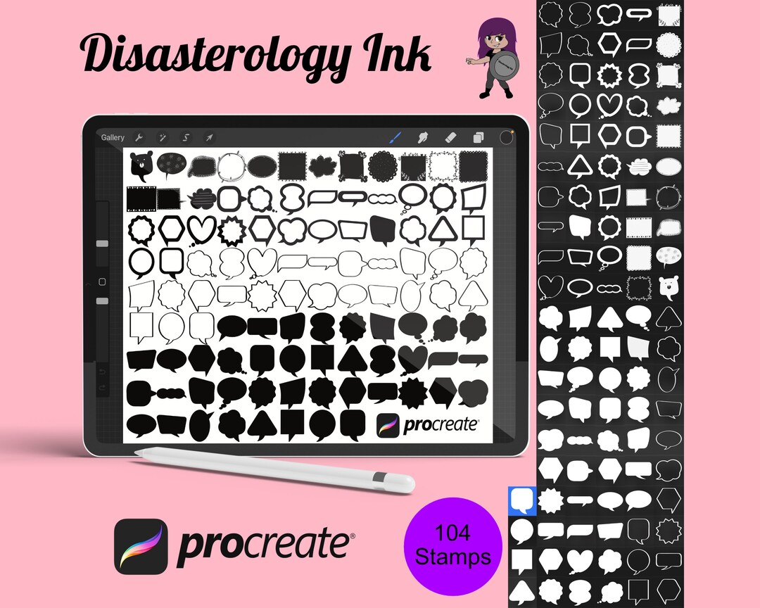 Comic Speech Bubbles Set 1 Procreate Brush Stamps, 104 Icons - Etsy