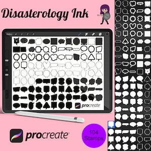 Comic Speech Bubbles Set 1 Procreate Brush Stamps, 104 Icons