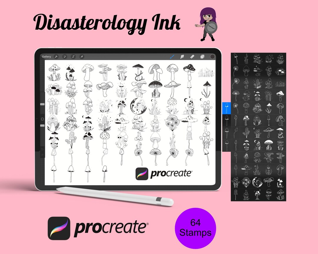 Mushrooms Set 3 Procreate Brush Stamps, 64 Mushrooms - Etsy