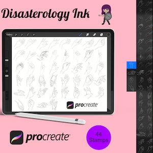 Human Portrait Hands Set 1 Procreate Brush Stamps, 44 Hand Stamps