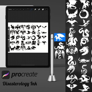 Puede incluir: Una ilustraci&oacute;n digital de una colecci&oacute;n de 36 siluetas de dragones en blanco y negro. Los dragones est&aacute;n en varias poses, incluyendo volar, caminar y acurrucarse. Las ilustraciones se muestran sobre un fondo blanco.