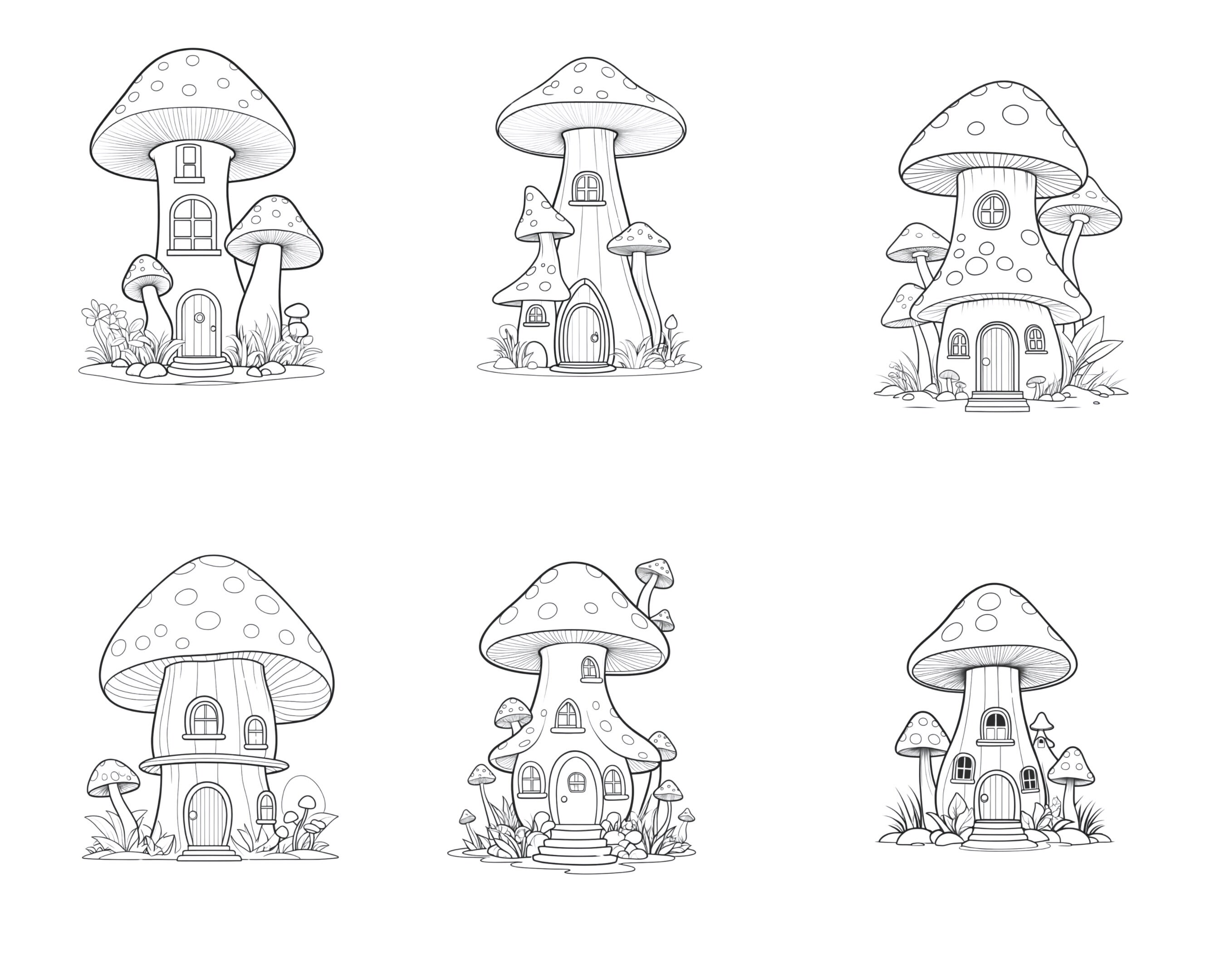 Mushroom Houses Set 1 Procreate Brush Stamps, 30 Mushroom Houses - Etsy