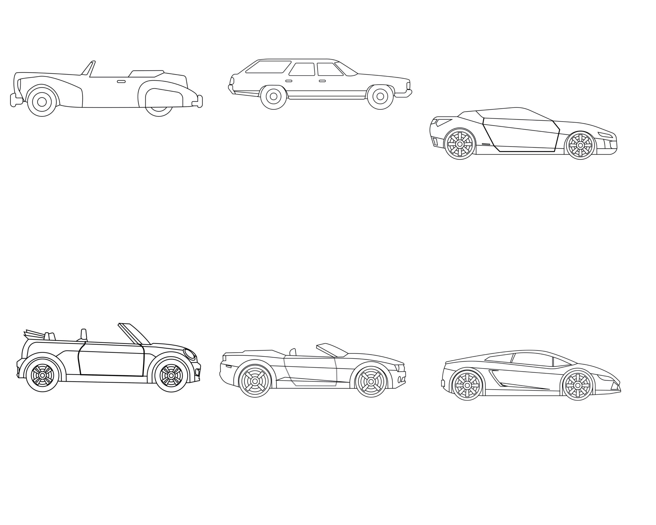 Cars Outlines Set 1 Procreate Brush Stamps, 30 Car Stamps - Etsy