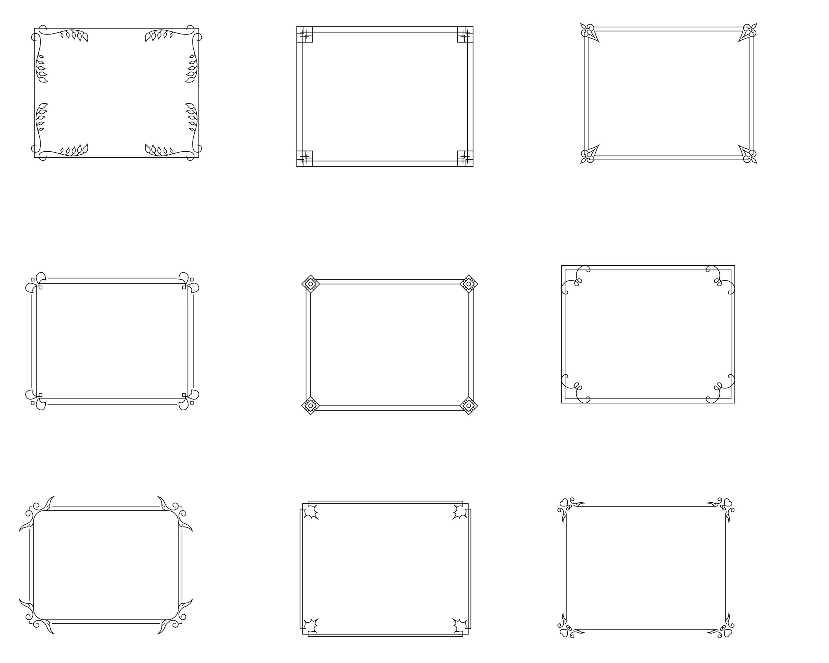Vintage Ornate Frames Set 2 Procreate Brush Stamps, 45 Vintage Frames ...