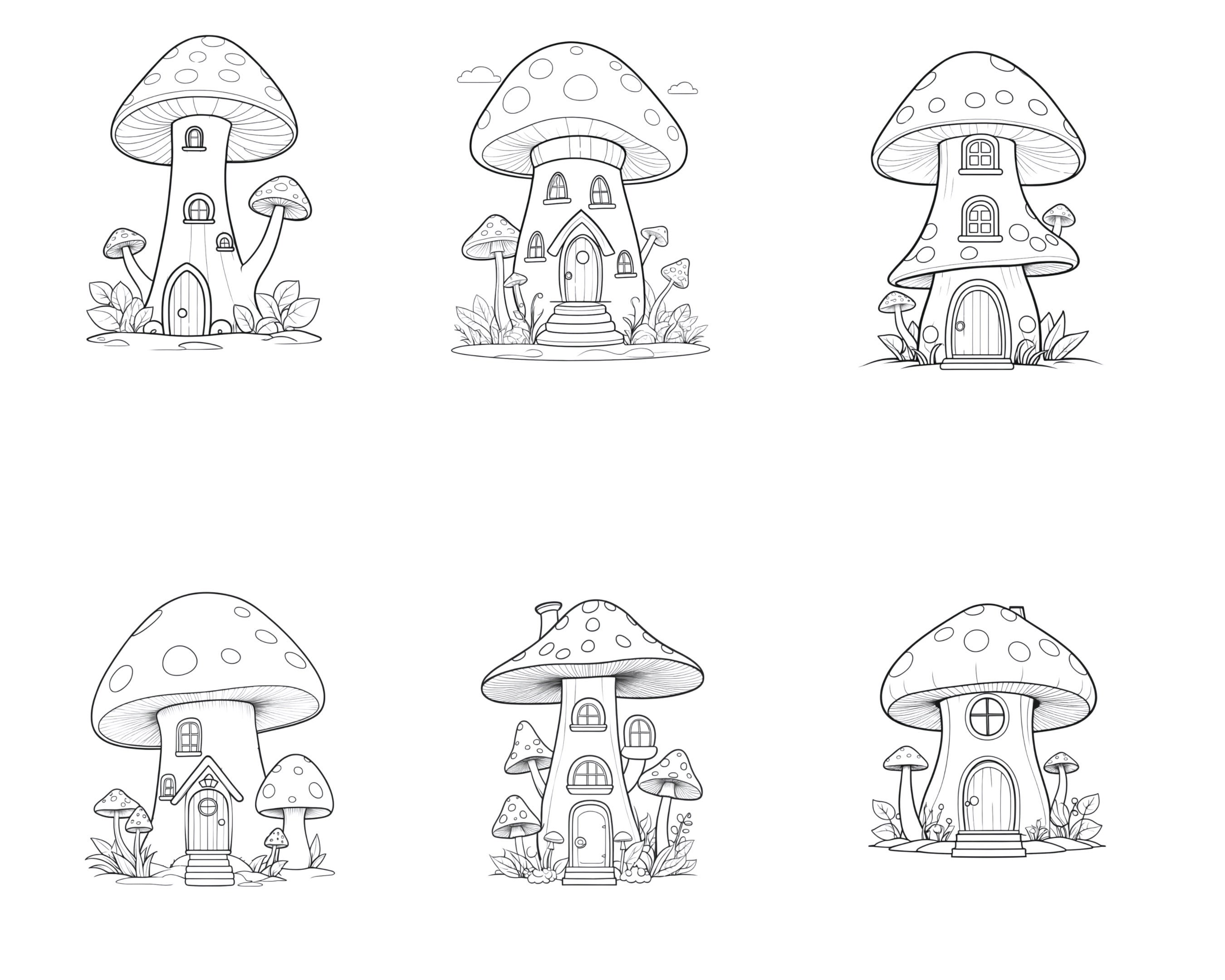 Mushroom Houses Set 1 Procreate Brush Stamps, 30 Mushroom Houses - Etsy