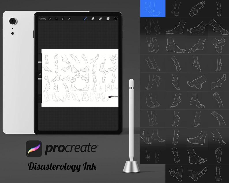Human Portrait Feet Set 1 Procreate Brush Stamps, 39 Foot Stamps - Etsy