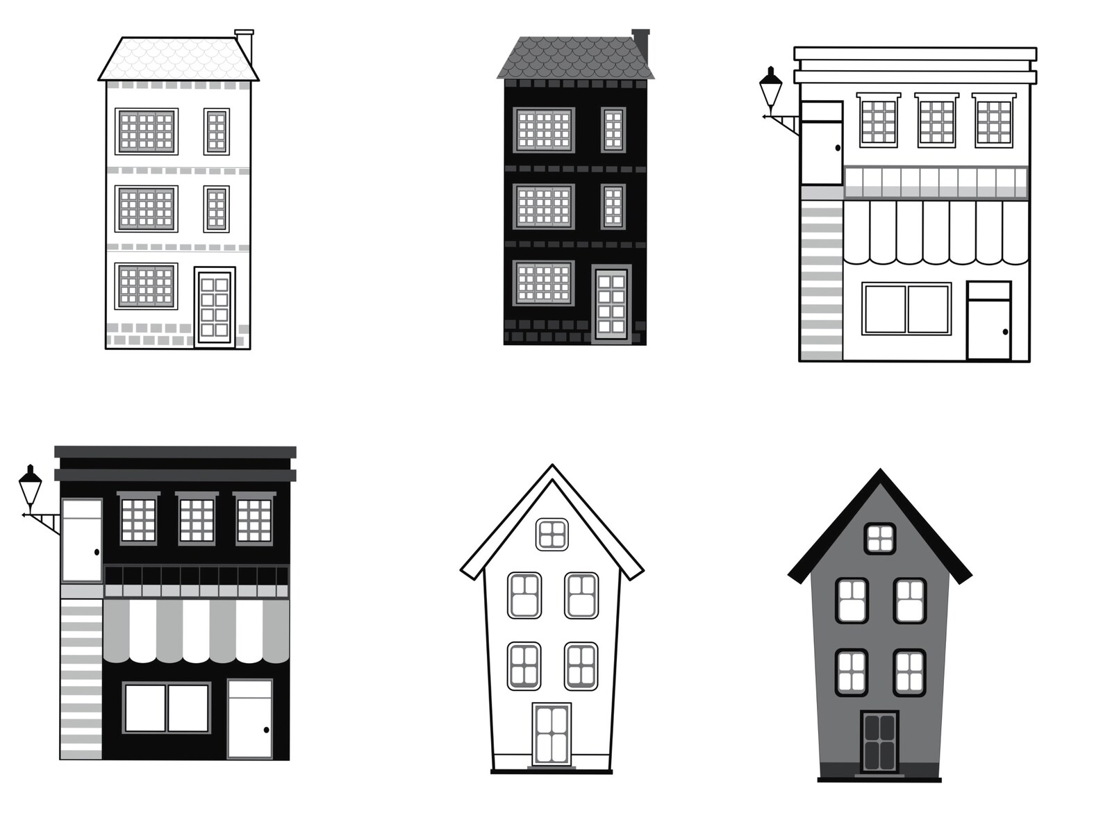 Building Architecture Set 2 Procreate Brush Stamps, 38 Buildings - Etsy
