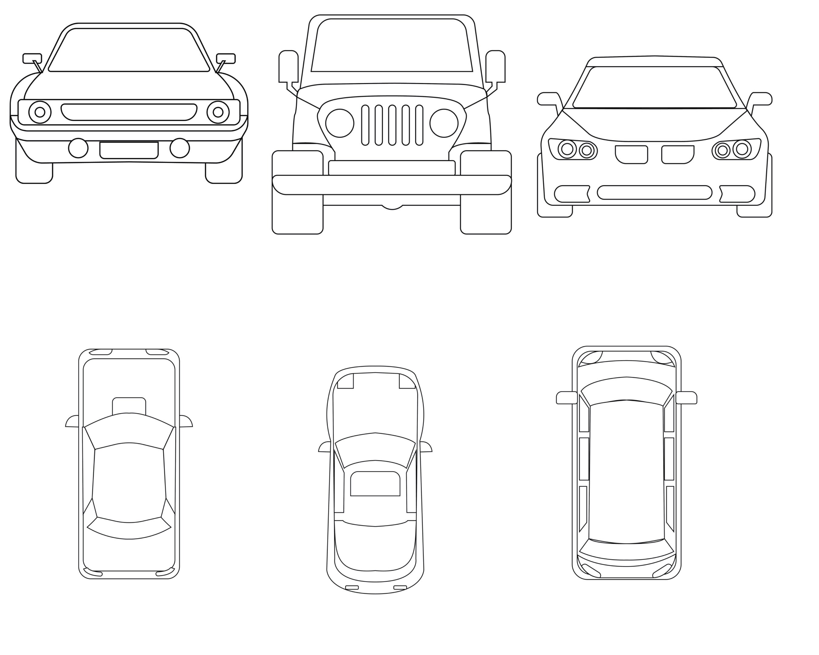 Cars Outlines Set 1 Procreate Brush Stamps, 30 Car Stamps - Etsy