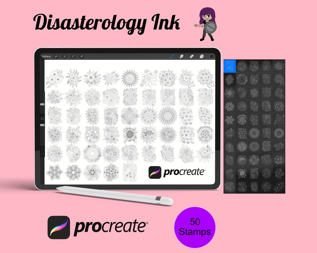 Floral Flower Set 13 Procreate Brush Stamps, 50 Floral Stamps - Etsy