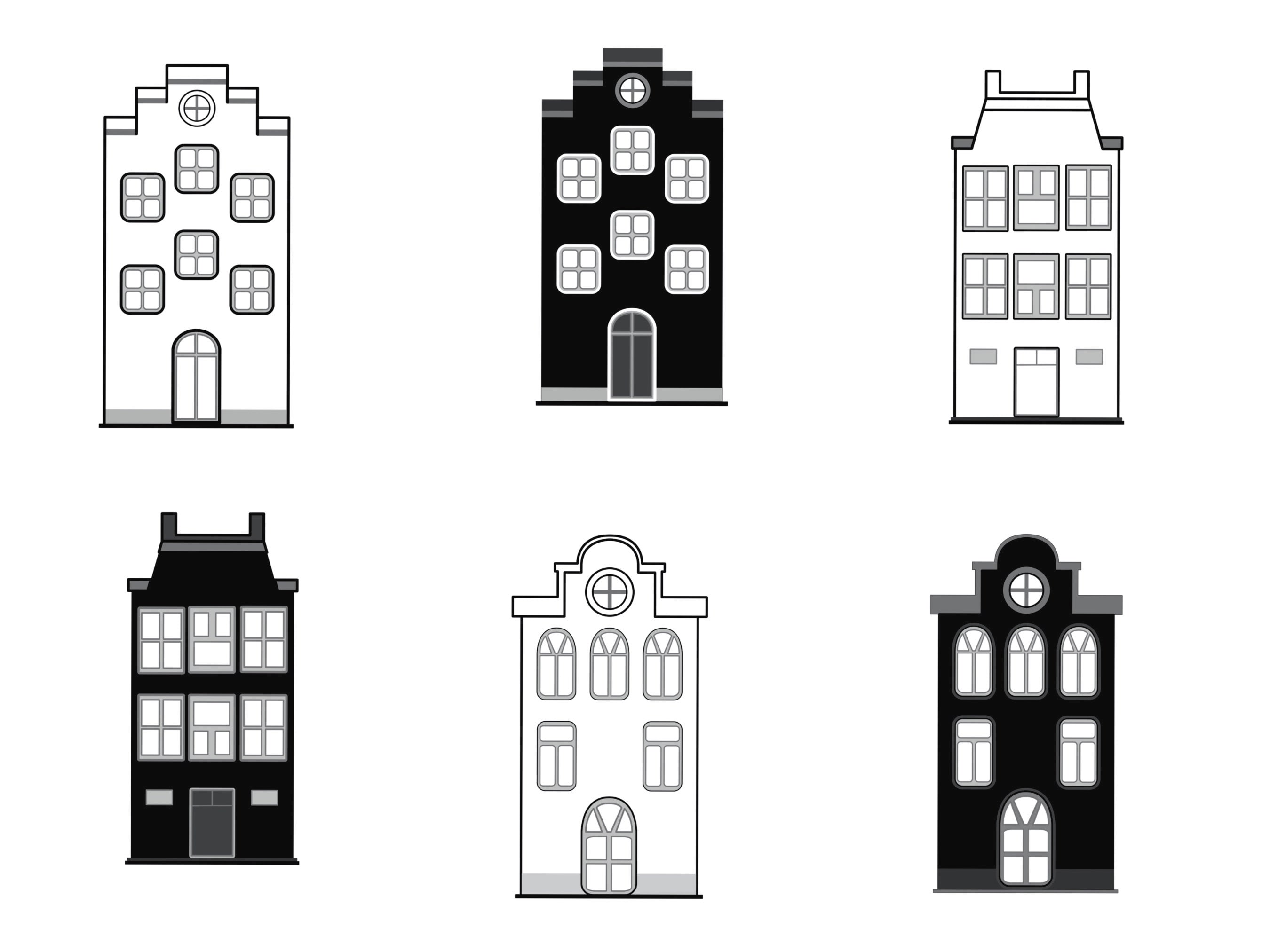 Building Architecture Set 2 Procreate Brush Stamps, 38 Buildings - Etsy