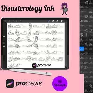 Sneaker Trainer Shoe Set 1 Procreate Brush Stamps, 56 Shoes