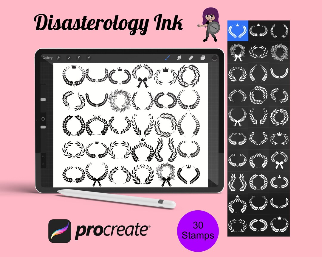Floral Wreath Set 3 Procreate Brush Stamps, 30 Flower Wreaths - Etsy