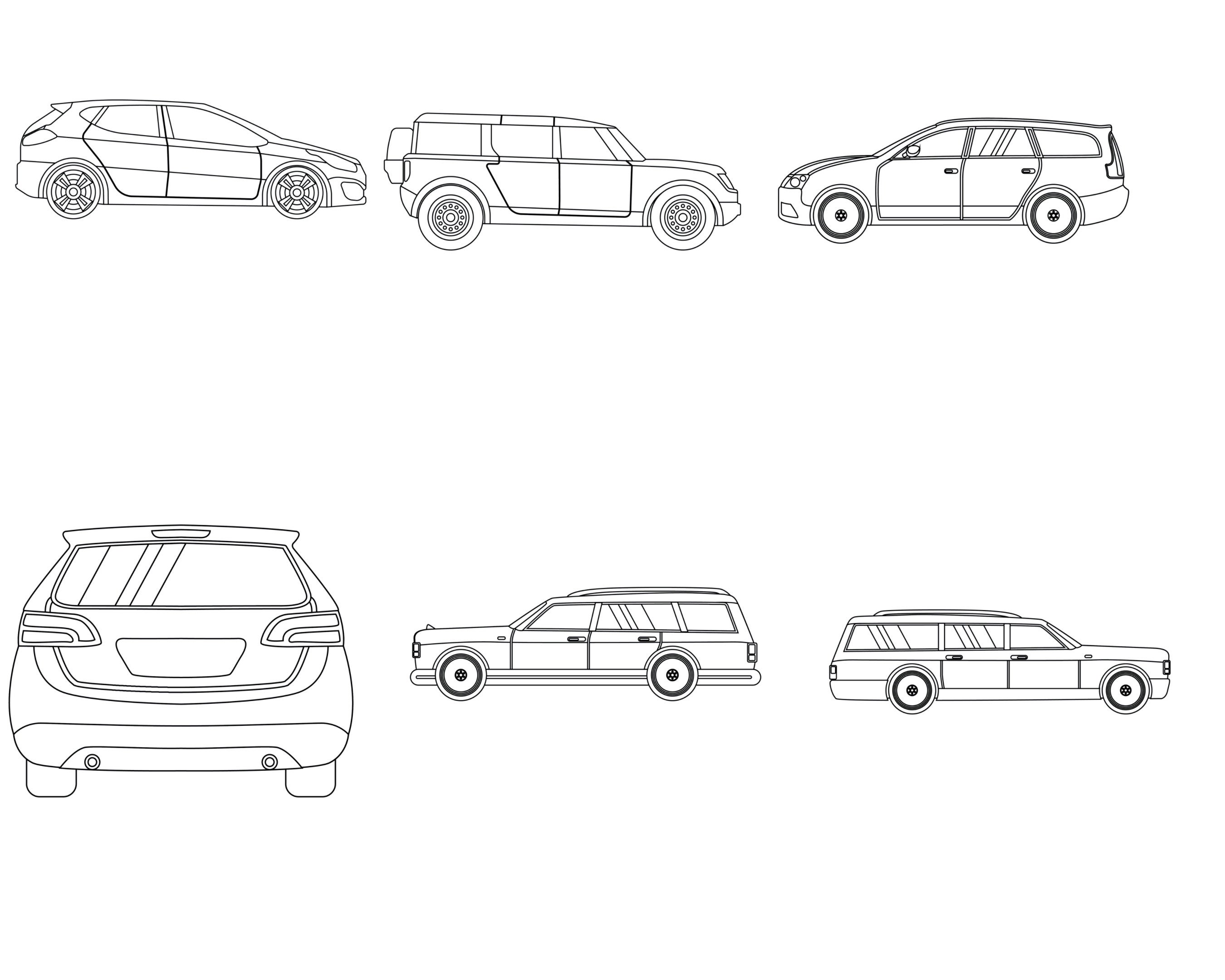Cars Outlines Set 1 Procreate Brush Stamps, 30 Car Stamps - Etsy